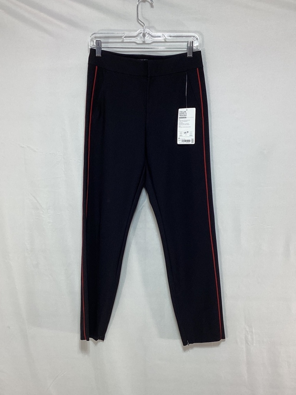 NWT Athleta Stellar Novelty Trouser size 10 black with red stripe